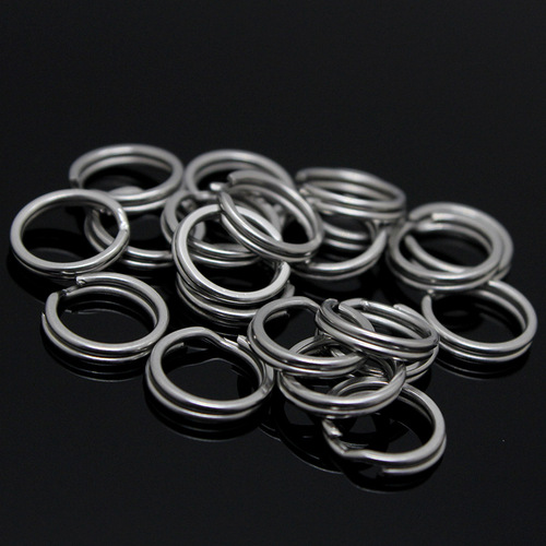 Lure flattened stainless steel double-turn swivel connector Fishing line loss prevention ring fishing supplies