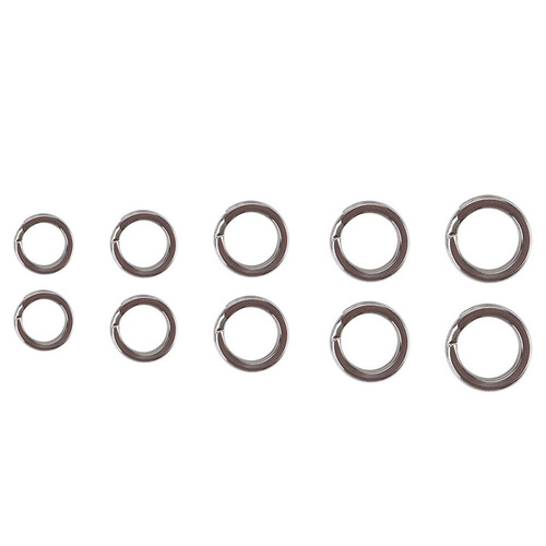 Lure flattened stainless steel double-turn swivel connector Fishing line loss prevention ring fishing supplies