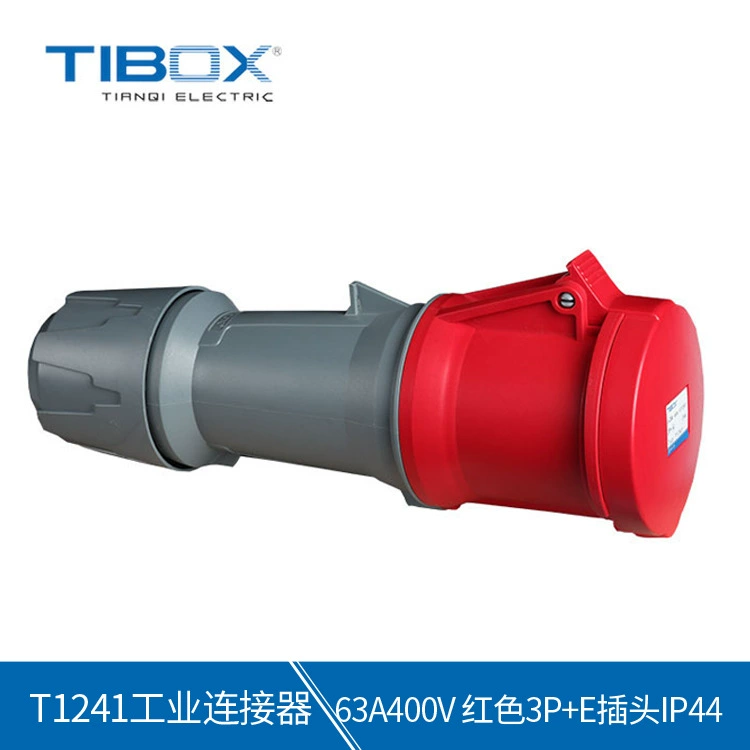 Промышленная водоустойчивая штепсельная вилка ИП44 красного цвета 3П + Э гнезда 63 А400В авиации соединителя Т1241