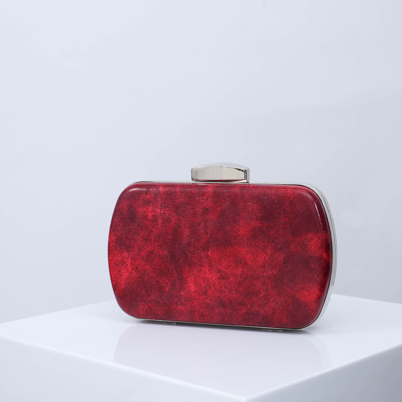 Nueva moda europea y americana de gradiente de PU bolso de noche de las mujeres de la cadena de un hombro de mano bolsa de banquete axila de entrega de una sola pieza