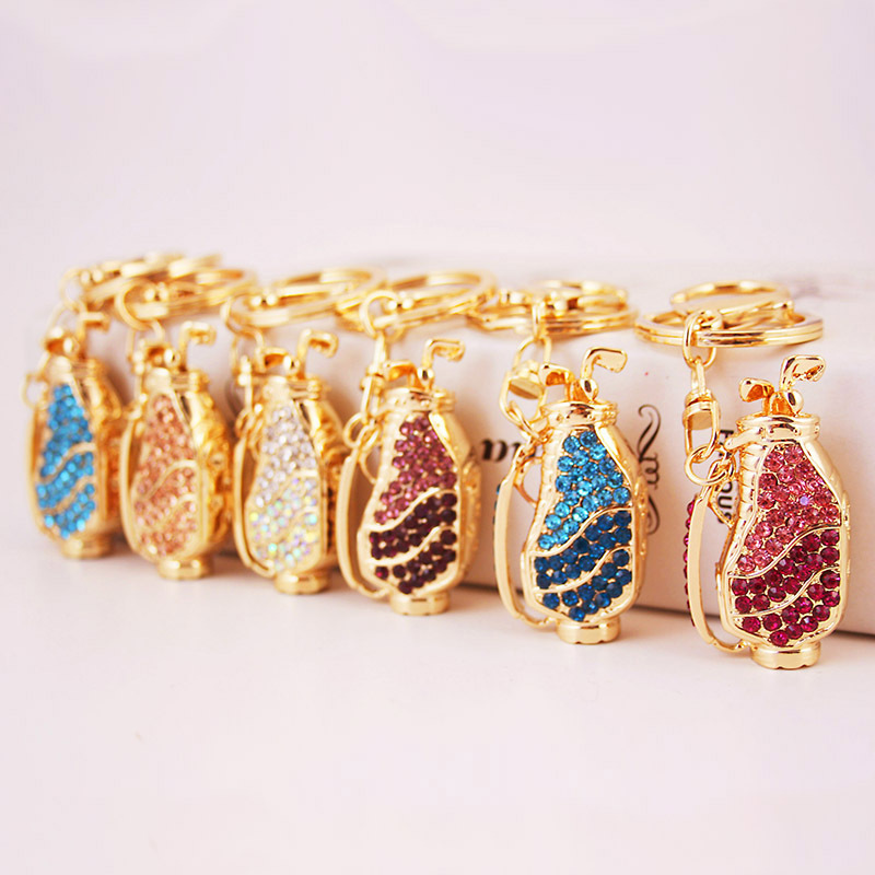 Jewelry Golf Bag Car Keychain Women's Bag Accessories Sports Metal Pendant Keychain for Girlfriend 1055