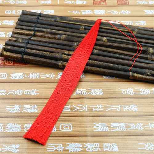 30cm Large-Sized Tassel Pendant Earrings with Flowing Tassels, Fan-shaped Craftsmanship Tassel Accessory, Silk Tassel Line Pendulum Wholesale