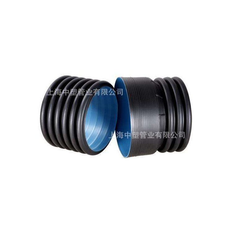 HDPE双壁波纹管上海中塑厂家批发pe塑料管SN8耐压排水管污水管