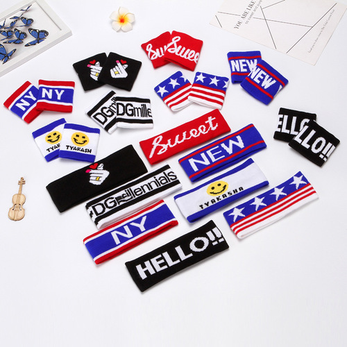 Set of 3 Personalized Headbands for Yoga, Street Dance, and Performance - Embroidered Text Fashion Headbands for Sports and Exercise - Popular in Europe and America