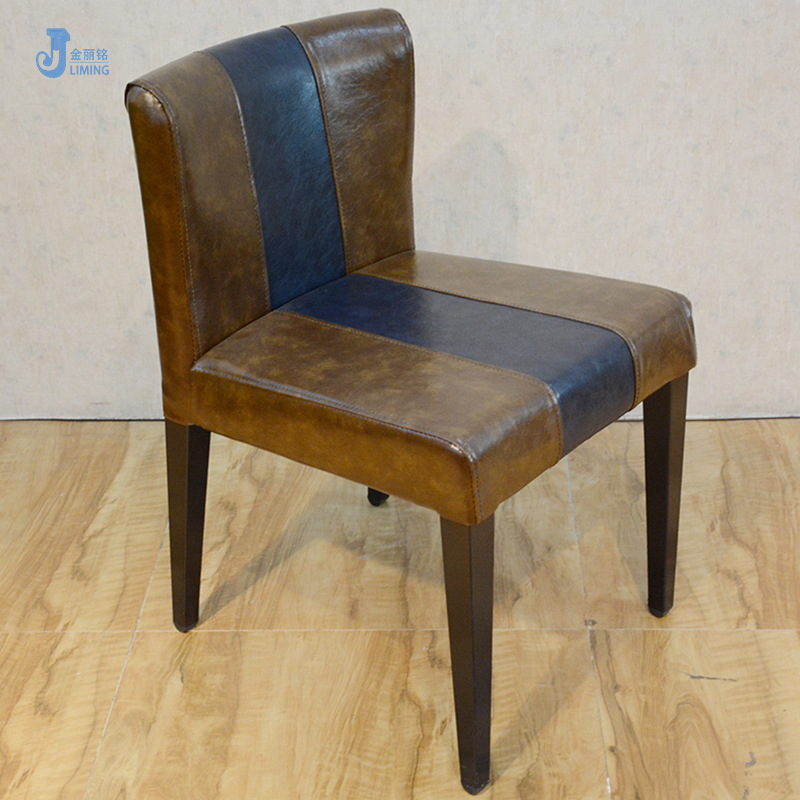 Mesa y silla de negociación silla retro restaurante occidental comedor hierro suave bolsa respaldo silla simple ocio leche té mesa y silla