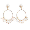 Silver needle, long fashionable earrings from pearl, silver 925 sample