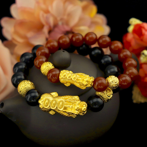 Gold shop's same style 1:1 couple size copper coin Pixiu accessories gold-plated pure copper electroplating lucky ingot Pixiu