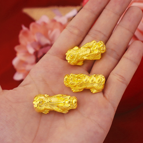 Gold shop's same style 1:1 couple size copper coin Pixiu accessories gold-plated pure copper electroplating lucky ingot Pixiu