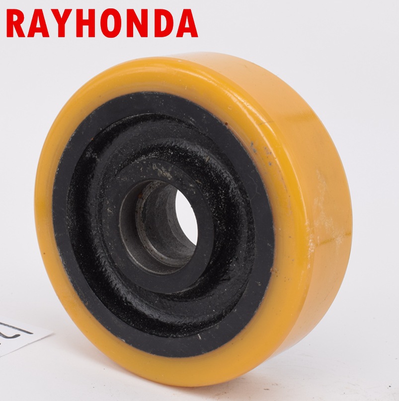 电动叉车轮子125*50-52聚氨酯轮辅助平衡海斯特欧能托盘车耐磨