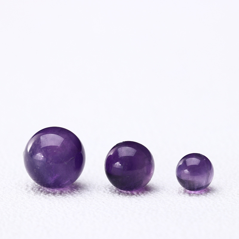 星雨 天然石紫水晶半孔散珠珠子收尾珠配件耳环材料DIY饰品配件