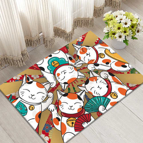 Lucky cat carpet floor mat living room non-slip bedroom entrance hall entrance door bathroom kitchen floor mat