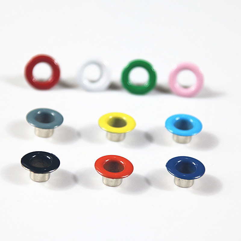 Para transfronteriza 400 sets con almohadilla de metal de aire hebilla de ojo de galvanoplastia de vapor de pulverización de Ojos de pintura de maíz + herramientas de instalación de color ojal