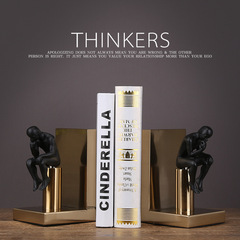 廠家簡約現代書房古銅色金屬擺件立書靠創意擺件家居擺設人物書擋