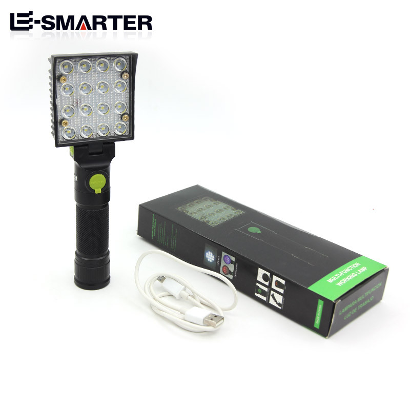 Linterna COB dedicada transfronteriza luz blanca luz roja luz azul luz USB recargable luz de trabajo linterna de camping