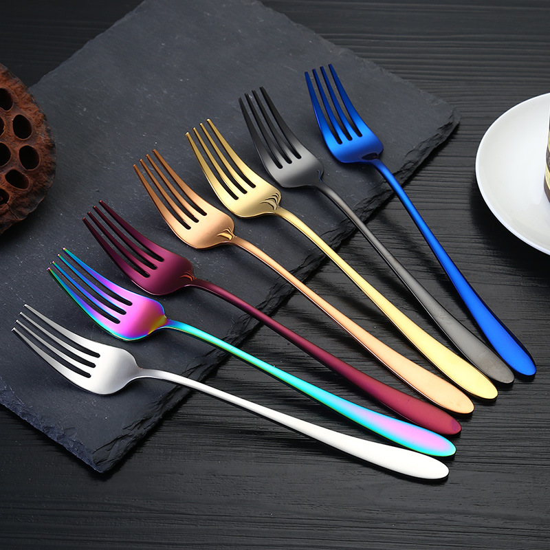 304 cucharas de acero inoxidable tenedor de estilo coreano, cubiertos de comida occidental, cocina de grano de alimentos, pequeño ayudante