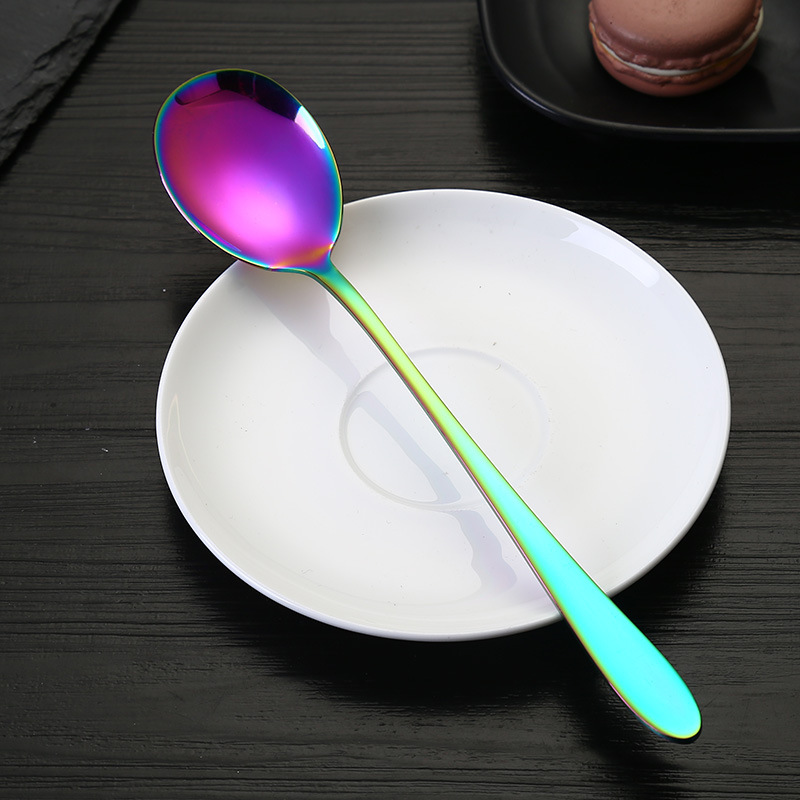 304 cucharas de acero inoxidable tenedor de estilo coreano, cubiertos de comida occidental, cocina de grano de alimentos, pequeño ayudante