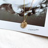 Brand accessory, fashionable retro metal coins, necklace, European style, wholesale