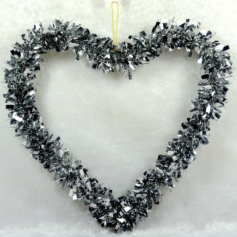 Decoraciones navideñas 35cm tira de lana en forma de corazón Guirnalda de Navidad vacaciones de Navidad decoración de la ventana suministros de diseño de escena