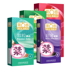 Sixth Sense Condom Ultra Thin, Ultra Smooth, 10 ribs, 12 grains, 12 pieces, Ice Fire Six-in-One Adult Disposable Sanitary Supplies Wholesale
