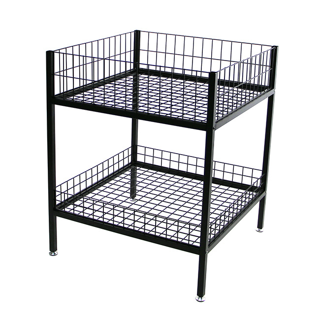 批量生产落地双层五金商超服装店特价堆头甩货促销台商品展示货架