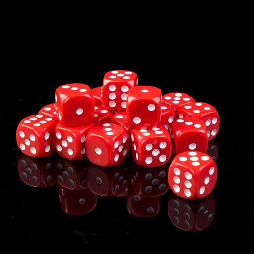 Cross-border supply No. 16 red white dot rounded dice dice board game mahjong accessories 1.6CM