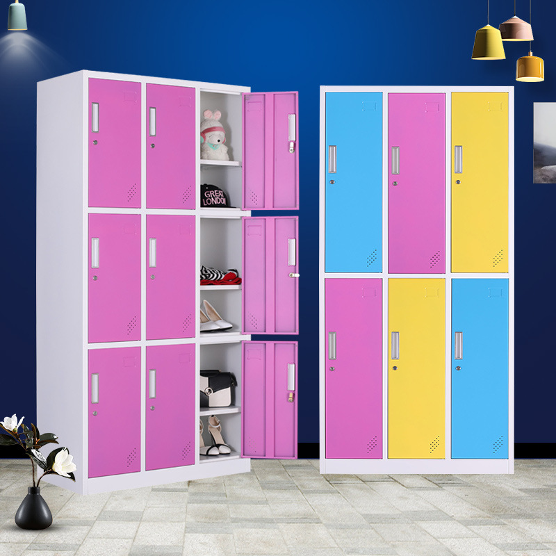 Armario de color desmontaje personal de acero armario multi-puerta zapato gabinete de baño gimnasio gabinete de almacenamiento con cerradura