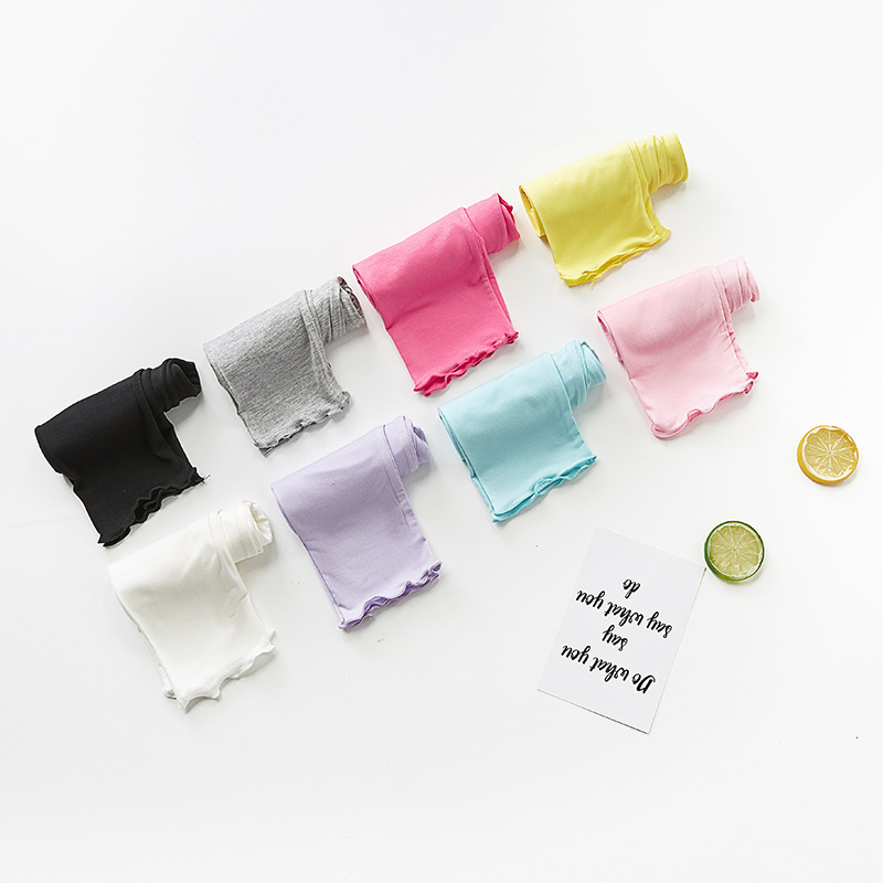 Summer Kidsren's Pants, Leggings, Candy-Colored Modal Kidsren's Cropped Pants, Kidsren's Leggings with Fungus Edges