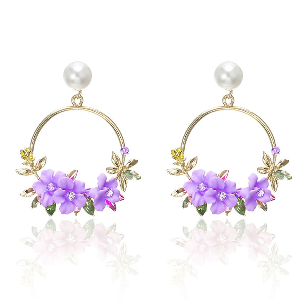 Pendientes de flores con perlas de cerámica suave - Estilo coreano Ins, mismo estilo que celebridades en línea, dulces - Producto estrella para mujer en AliExpress image 4