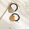 Metal hair accessory, matte cute hair rope heart-shaped heart shaped, Korean style, simple and elegant design, internet celebrity