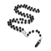 Crystal, pendant, black bullet, glossy necklace from pearl, accessory