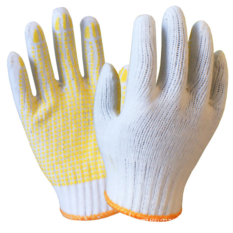 HTR/海太尔0003防滑点塑手套 棉纱点胶手套手感舒适 棉纱工作手套