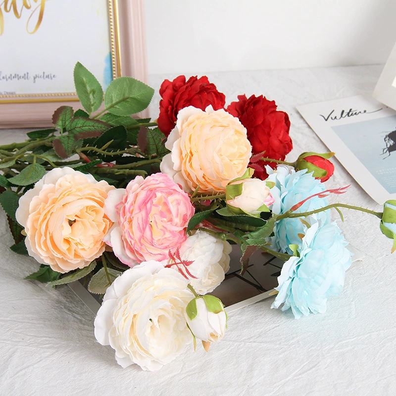 Сумка в европейском стиле, core Western rose 3 головки пионов imitate flowers manufacturers home decoration wedding wall fake flower MW51010