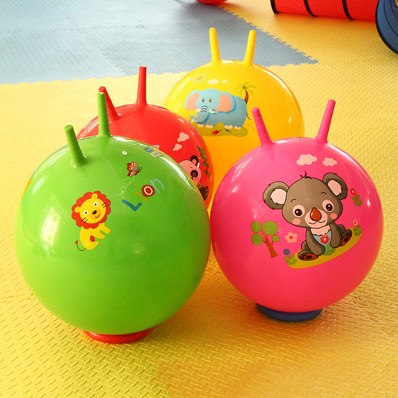 儿童家用感统训练器材大号加厚羊角球幼儿园户外运动玩具充气跳球