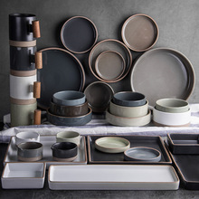 韩式平底牛排盘 平底泡菜碗 汤碗korean ceramic dinnerware sets