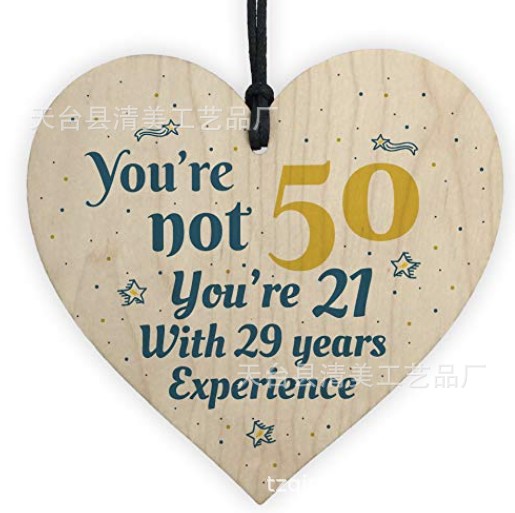 40 100mm Love Wood chip Pendant 1 Pack