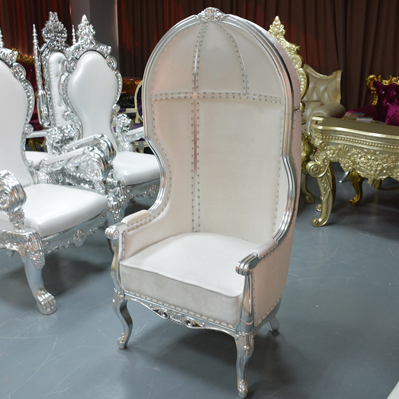Botón de un solo tirón Silla de boda concubina Silla de espalda alta novio novia Silla de boda Silla de sofá de espalda alta Silla de jaula de pájaros
