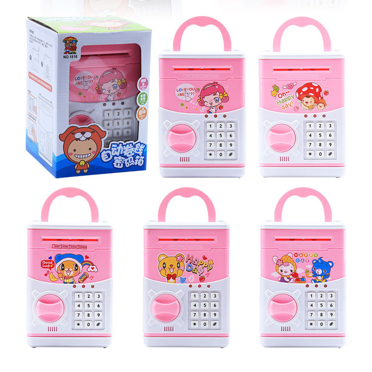 Hucha automática musical en forma de cajero ATM, caja fuerte eléctrica con clave, regalo creativo