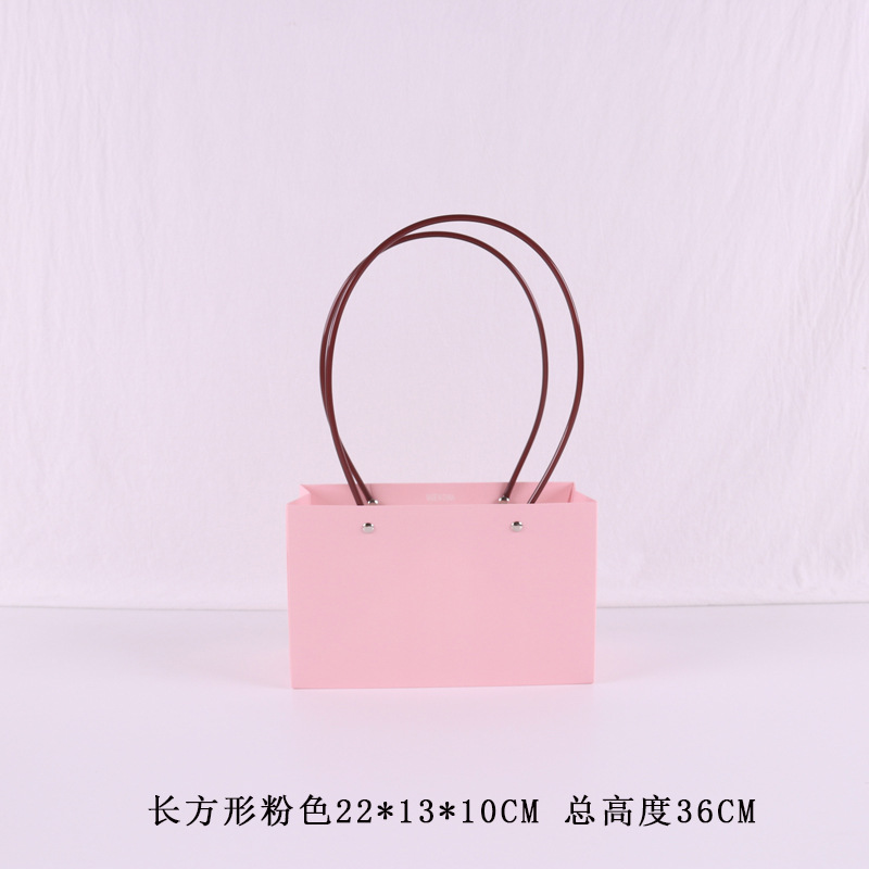 Bolsa de flores de piel de vaca portátil a prueba de agua bolsa de papel Kraft caja de flores floral arreglo floral bolsa de regalo flor bolsa de mano bolsa de ramo