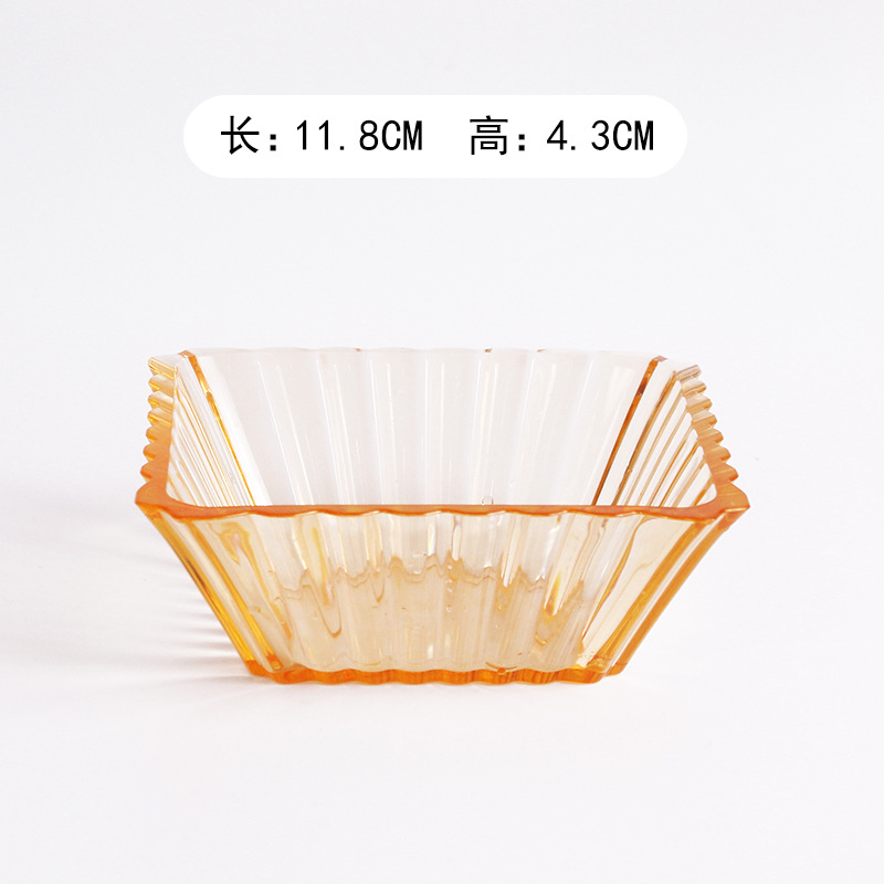 KTV Luz de lujo plato de fruta Barra cuadrada plato de merienda acrílico transparente plato de fruta seca de plástico caramelo postre plato de merienda