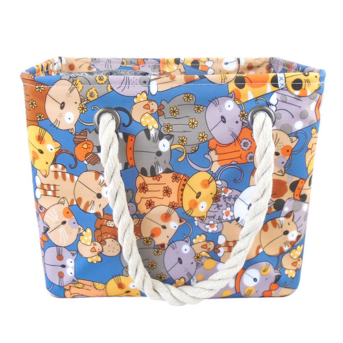 Foldable cartoon wash bag bath bag portable bath basket bath blue bath bag bath basket bath fitness basket