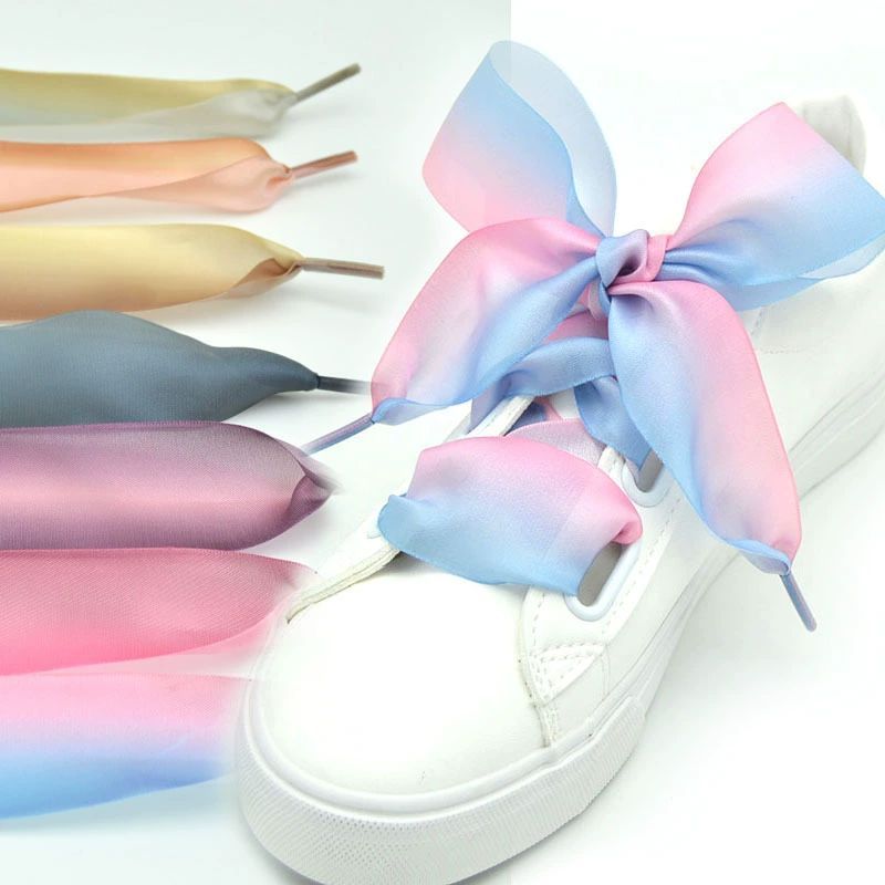 4 см Расширенная атласная лента кружевной градиентный пояс оптом Большая Бабочка белые туфли кружева розовый синий фиолетовый серый