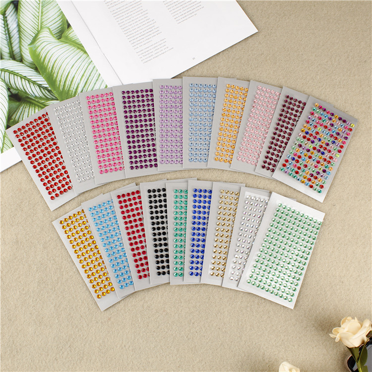 Factory wholesale 160 pcs 5MM acrylic rhinestone sticker DIY phone rhinestone sticker personality face sticker finger sticker