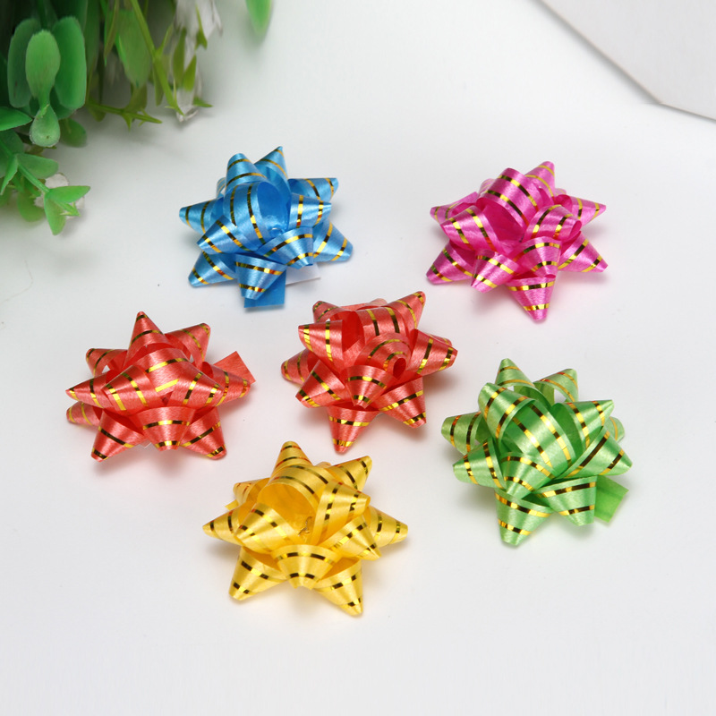 1,75 pulgadas colorido Iris Navidad estrella flor boda coche cabeza coche logo vestido de caja de regalo decoración auto-adhesivo flor cinta