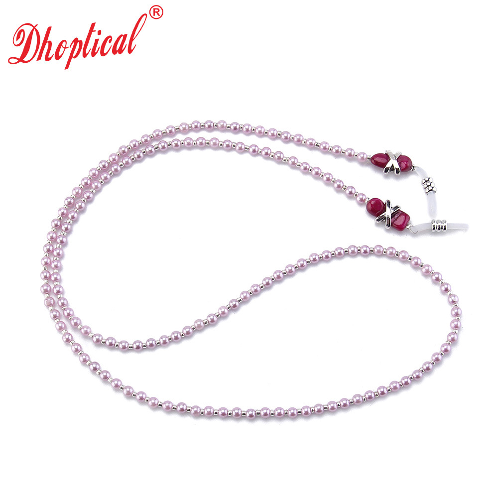 Cadena de gafas de alto grado, cuerda de gafas, cadena de perlas de imitación, accesorios de gafas empaquetados individualmente D028