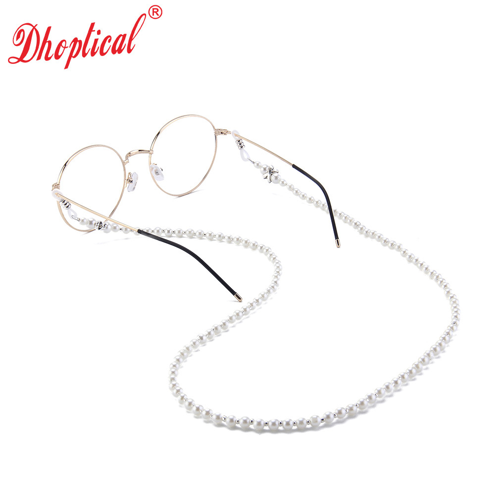 Cadena de gafas de alto grado, cuerda de gafas, cadena de perlas de imitación, accesorios de gafas empaquetados individualmente D028