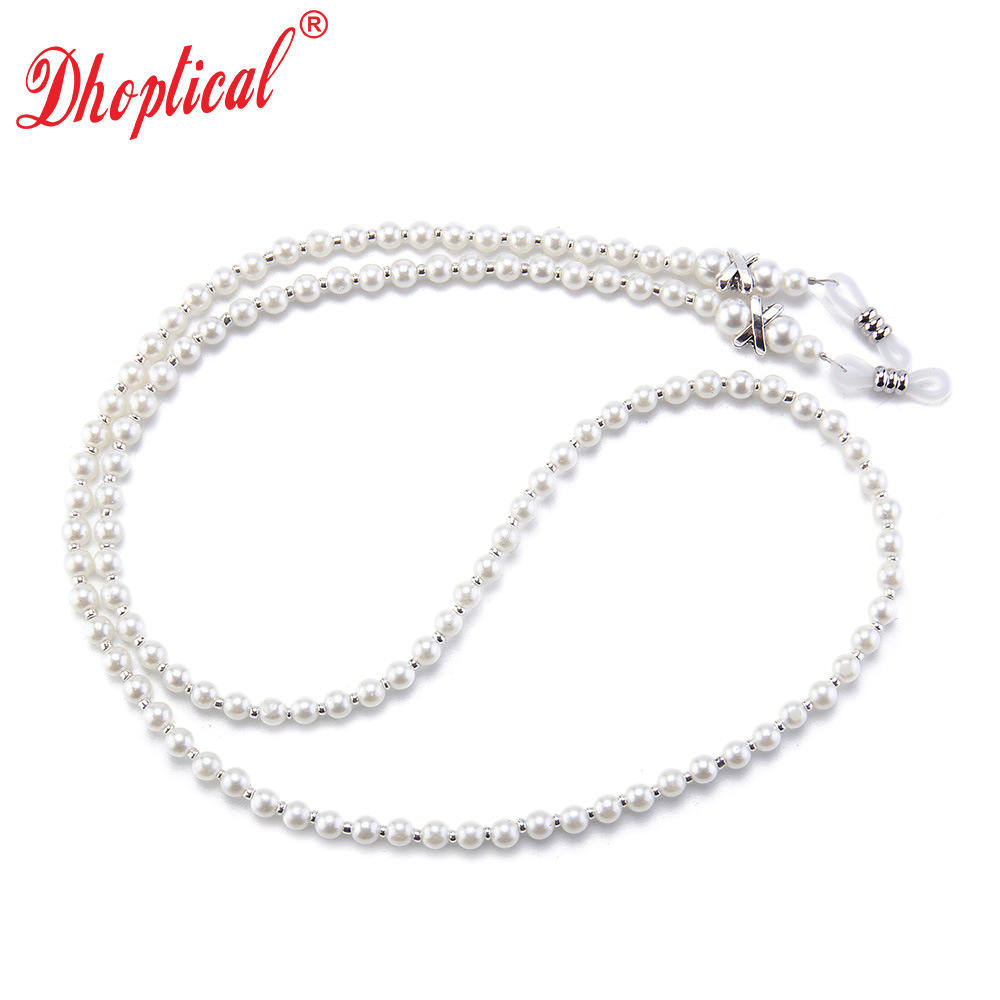 Cadena de gafas de alto grado, cuerda de gafas, cadena de perlas de imitación, accesorios de gafas empaquetados individualmente D028