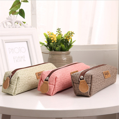 Large-capacity student cute pencil bag Korean stationery bag creative simple pencil box boys and girls solid color pencil box