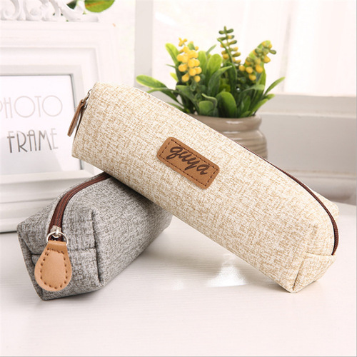 Large-capacity student cute pencil bag Korean stationery bag creative simple pencil box boys and girls solid color pencil box