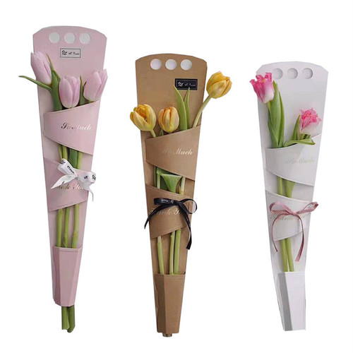 Valentine's Day single flower box rose packaging hand-held flower bag flower box flower arrangement box paper hand-held flower bag