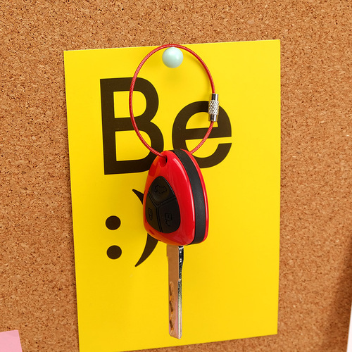 Simple style car key ring pendant rubber-coated wire ring key chain accessories rainbow color wire rope key chain